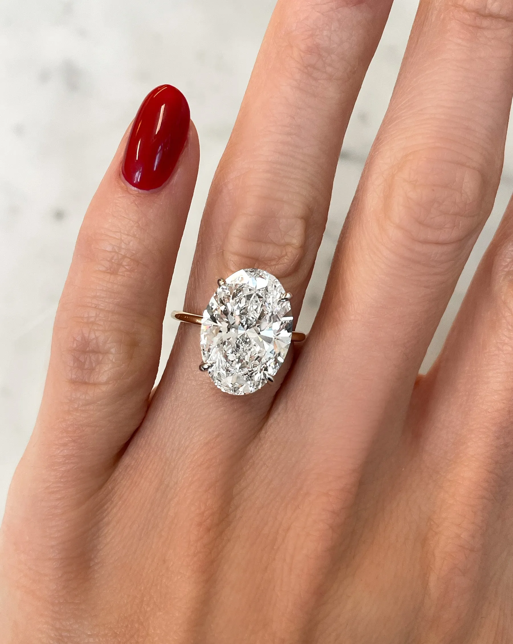 7.70 Lab Grown Oval Whisper Thin® Hidden Halo