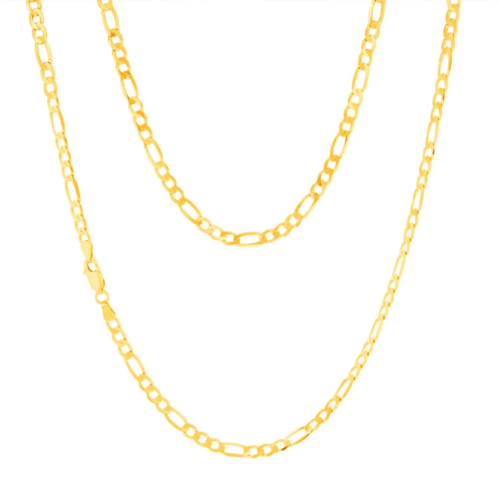 9ct Charming Yellow Solid Gold Figaro Chain