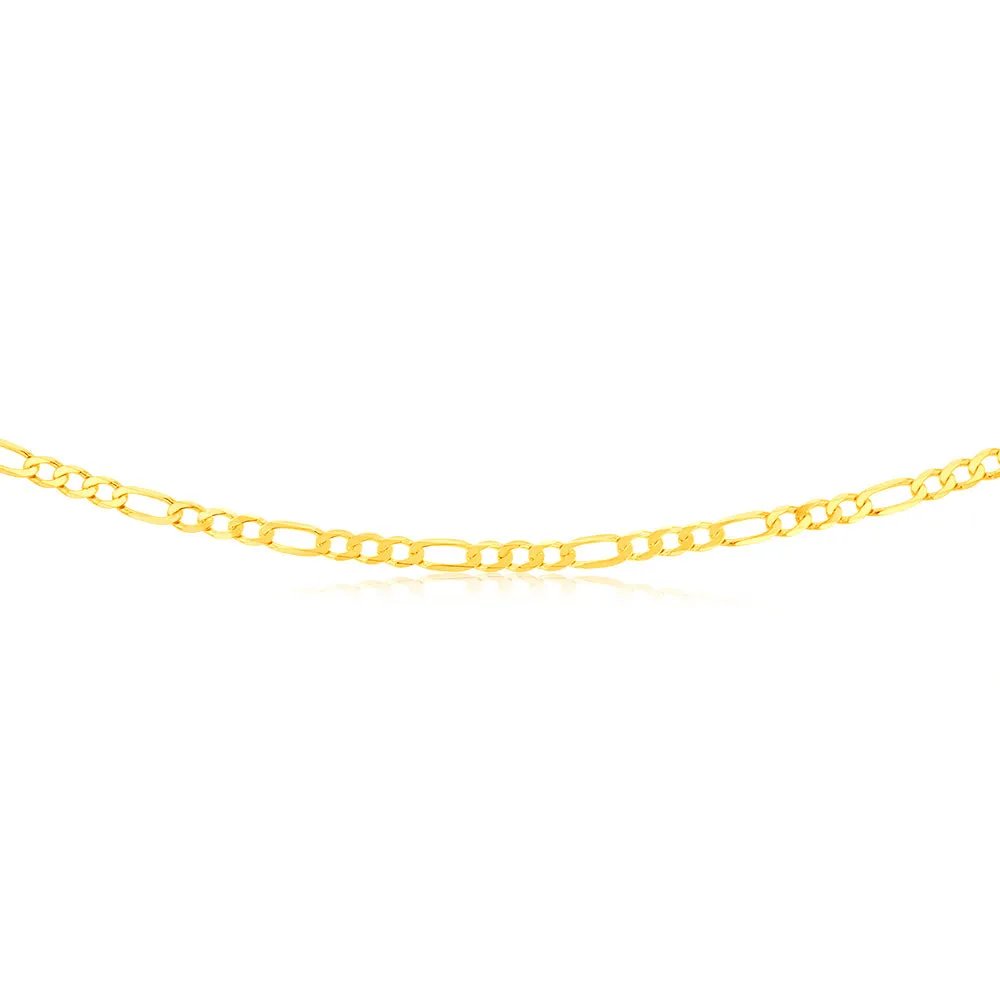 9ct Charming Yellow Solid Gold Figaro Chain