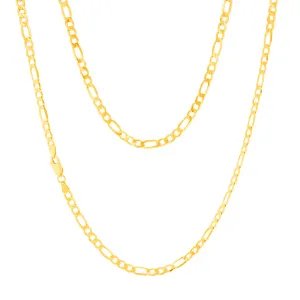 9ct Charming Yellow Solid Gold Figaro Chain