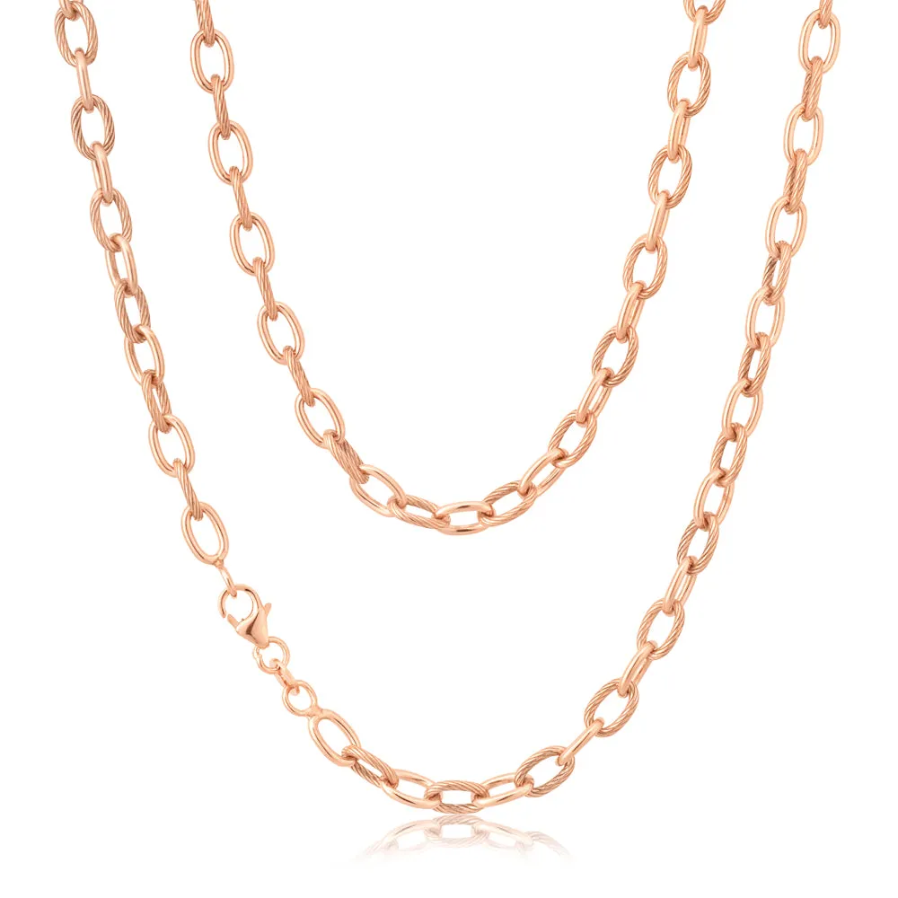 9ct Rose Gold Silverfilled 45cm Chain