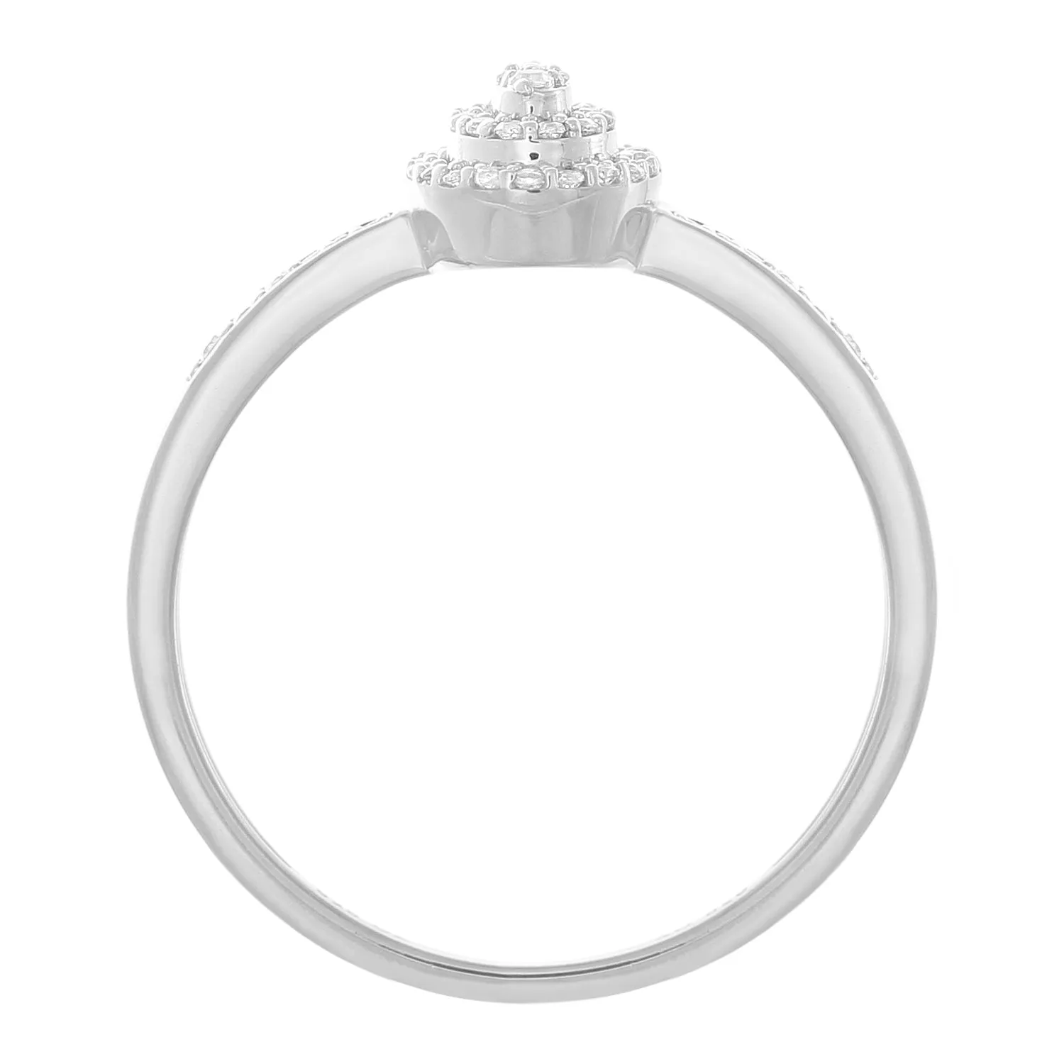 9ct White Gold 0.15 Carat Diamond Ring with 49 Brilliant Cut Diamonds
