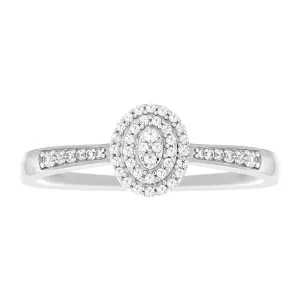 9ct White Gold 0.15 Carat Diamond Ring with 49 Brilliant Cut Diamonds