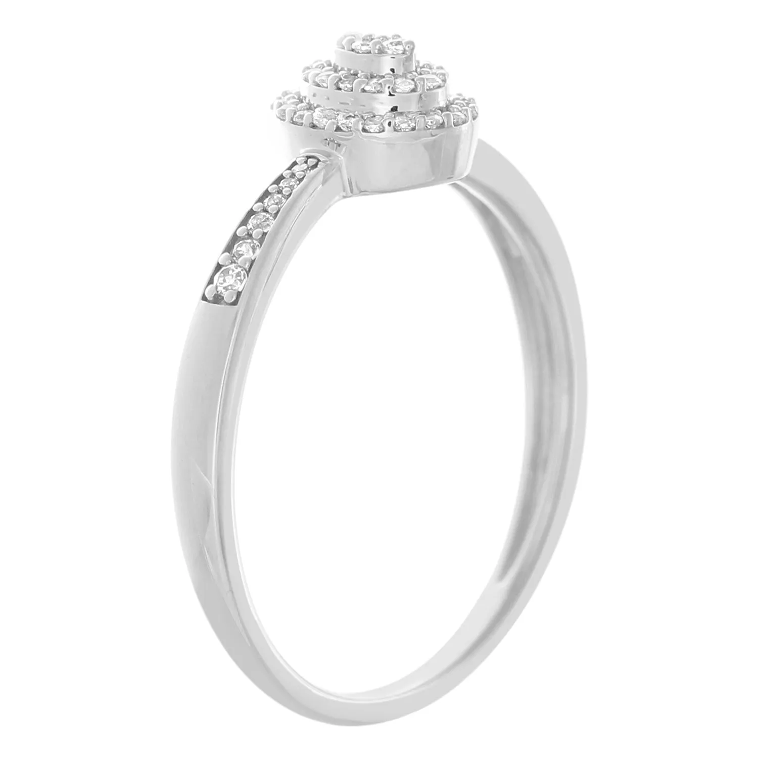 9ct White Gold 0.15 Carat Diamond Ring with 49 Brilliant Cut Diamonds