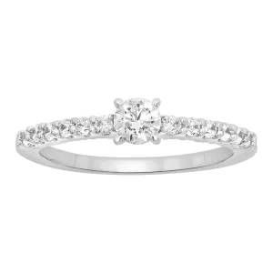 9ct White Gold 1/2 Carat Diamond Set Ring