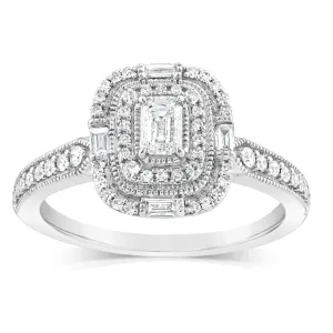 9ct White Gold Brilliant Cut Ring in 1/2 Carat Natural Diamonds