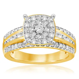 9ct Yellow Gold 1.00 Carat Diamond Ring