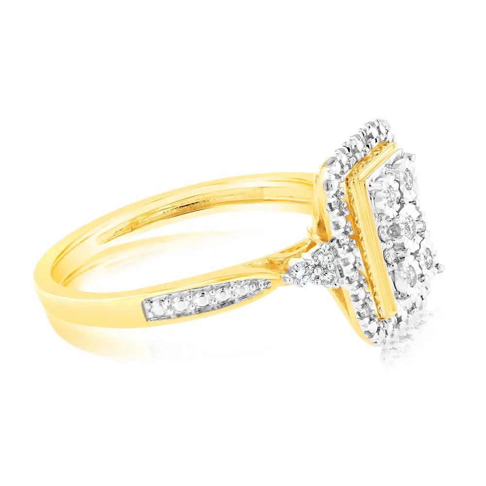 9ct Yellow Gold 1/6 Carat Diamond Ring