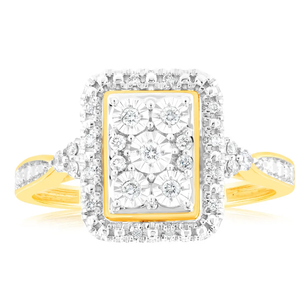 9ct Yellow Gold 1/6 Carat Diamond Ring
