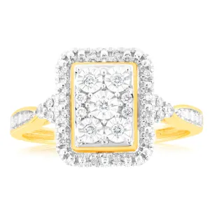 9ct Yellow Gold 1/6 Carat Diamond Ring