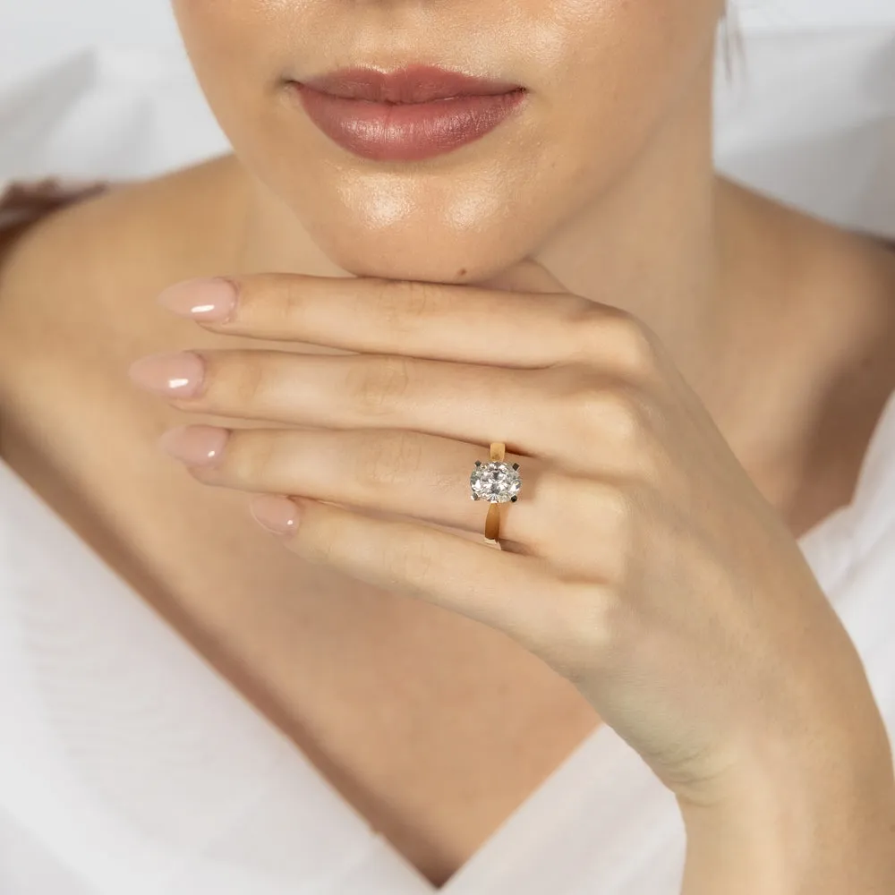 9ct Yellow Gold 2.00ct Diamond Equivalent 11X9MM Zirconia Solitaire Ring