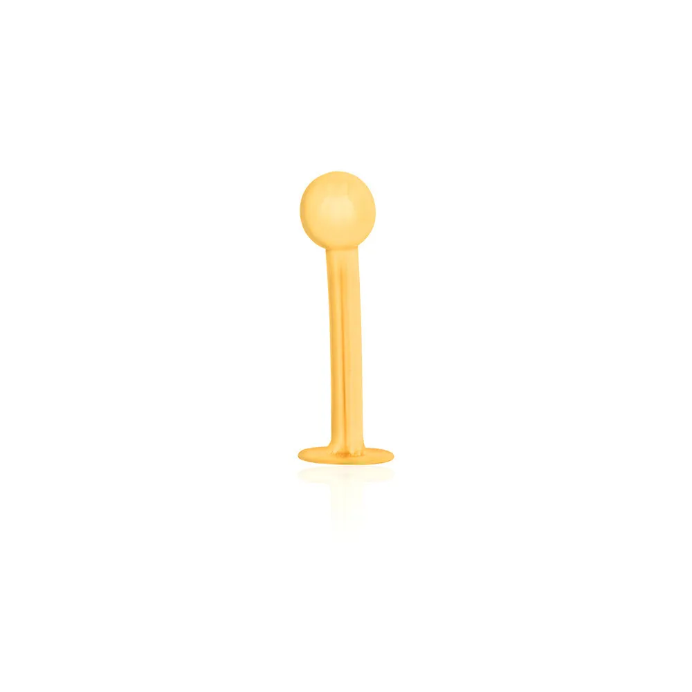 9ct Yellow Gold 3mm Ball Labret Stud