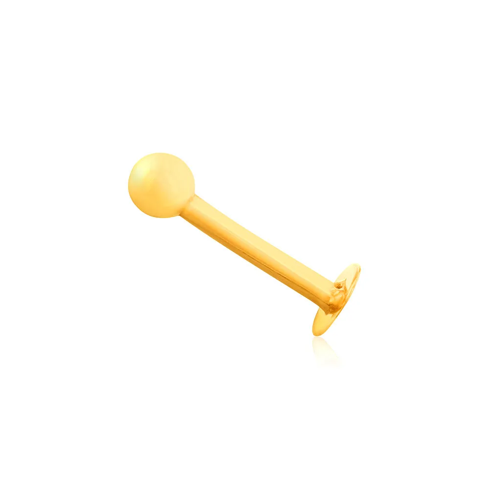 9ct Yellow Gold 3mm Ball Labret Stud