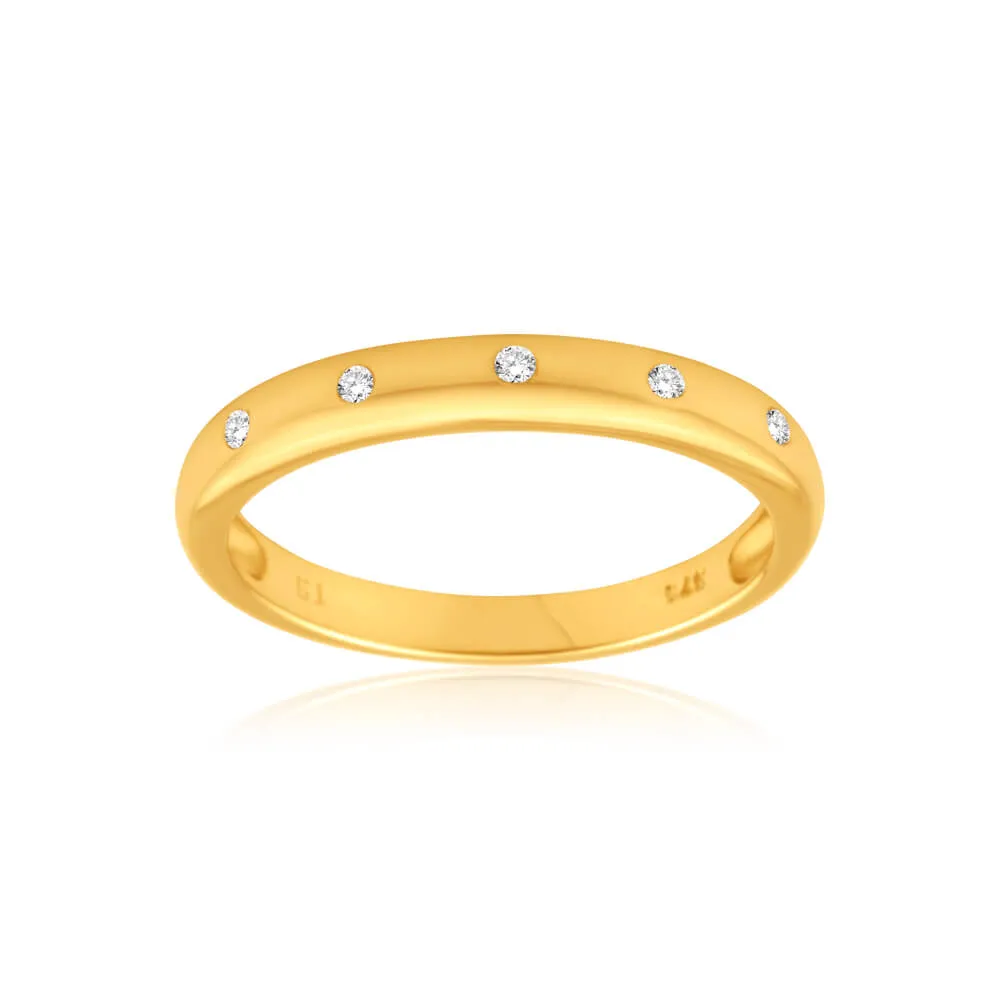 9ct Yellow Gold 5 Diamond Ring