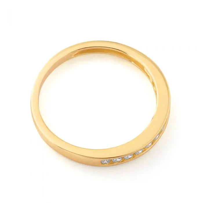 9ct Yellow Gold Brilliant Cut Zirconia Channel Set Ring