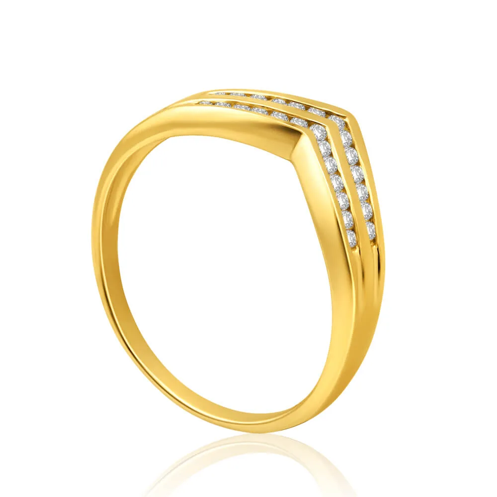 9ct Yellow Gold Classic Diamond Ring