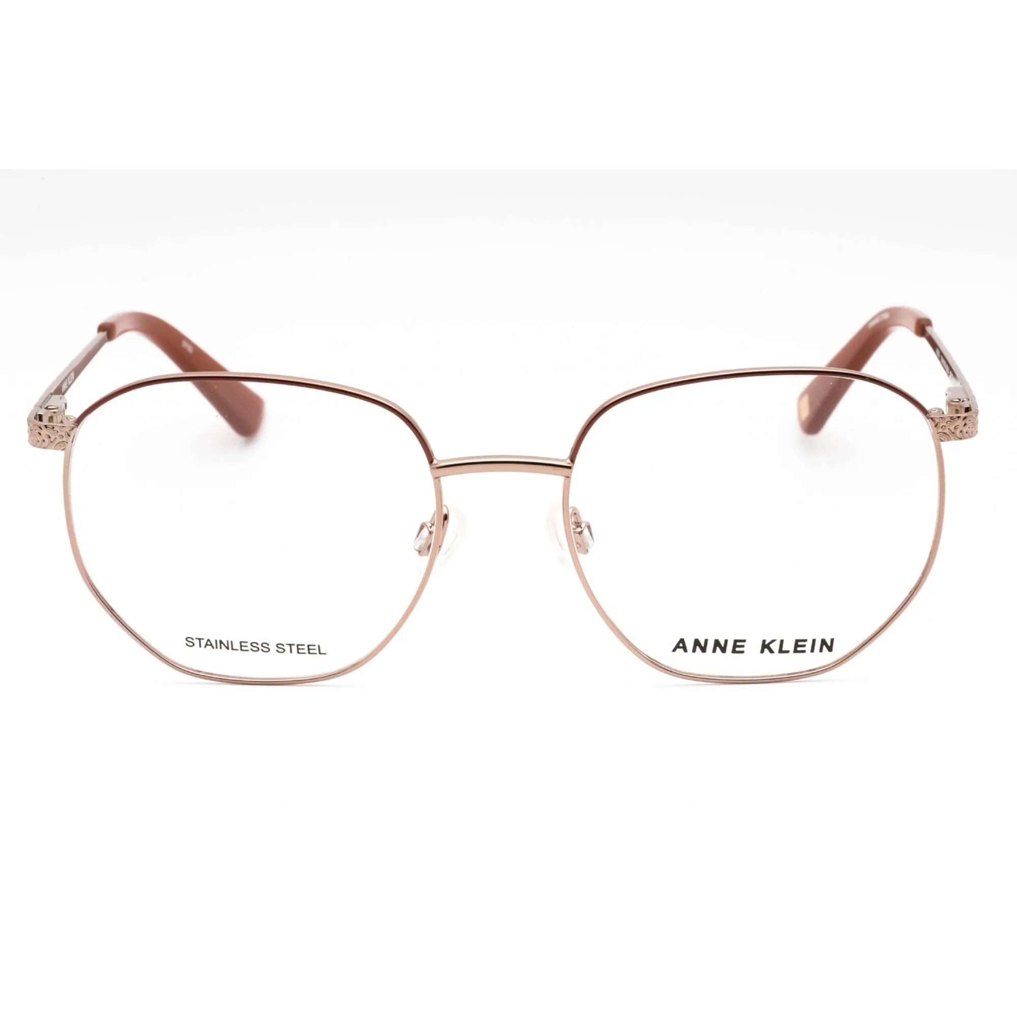 Anne Klein Women's Eyeglasses - Rose Gold Metal Full Rim Geometric Frame | AK5079 780