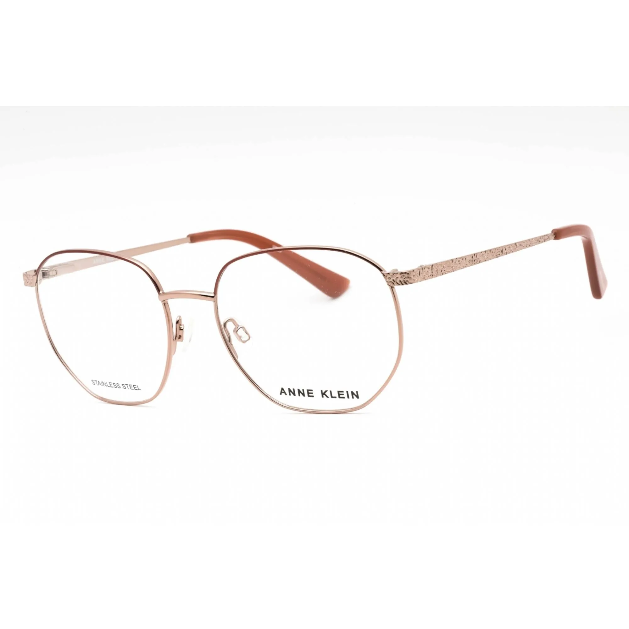 Anne Klein Women's Eyeglasses - Rose Gold Metal Full Rim Geometric Frame | AK5079 780