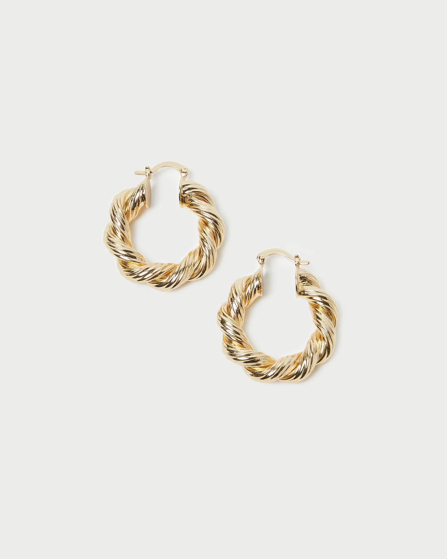 Atticus Gold Twisted Hoop Earrings