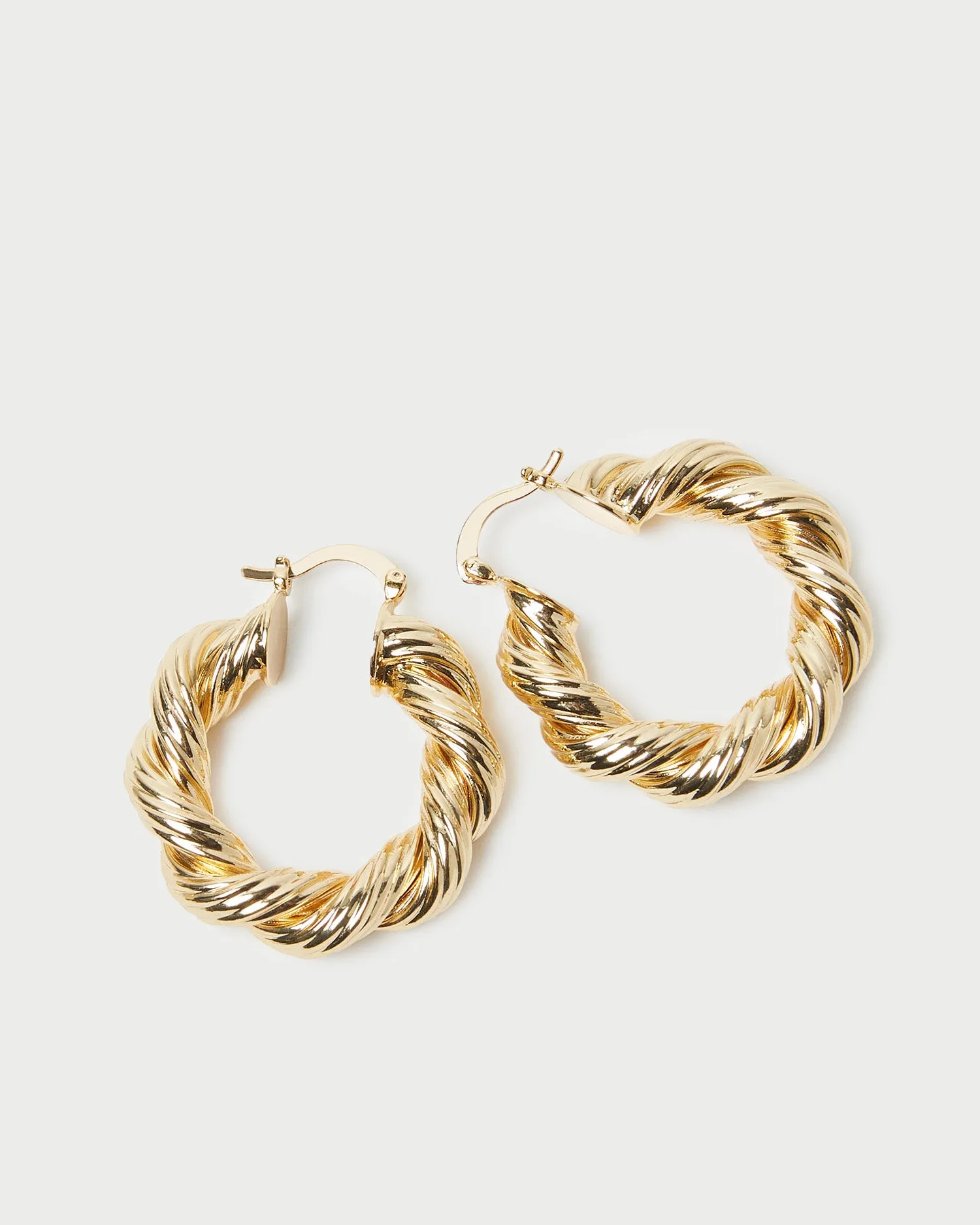Atticus Gold Twisted Hoop Earrings
