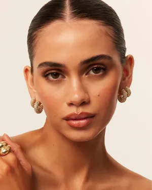 AVIVA EARRINGS 2 PACK - GOLD PLATED 18K-DIAMANTE