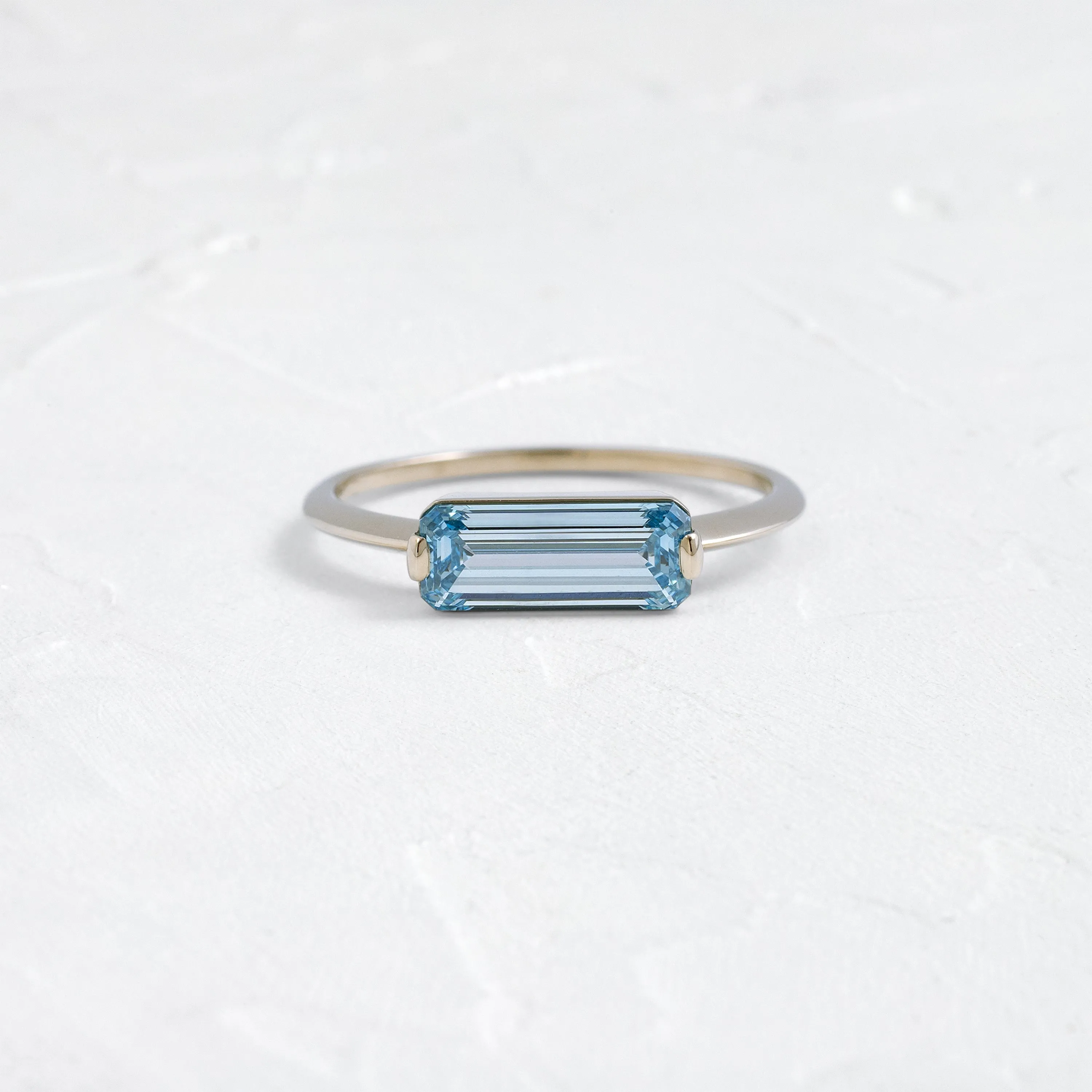 Balladeer Ring, 1.37ct. Lab-Grown Blue Diamond