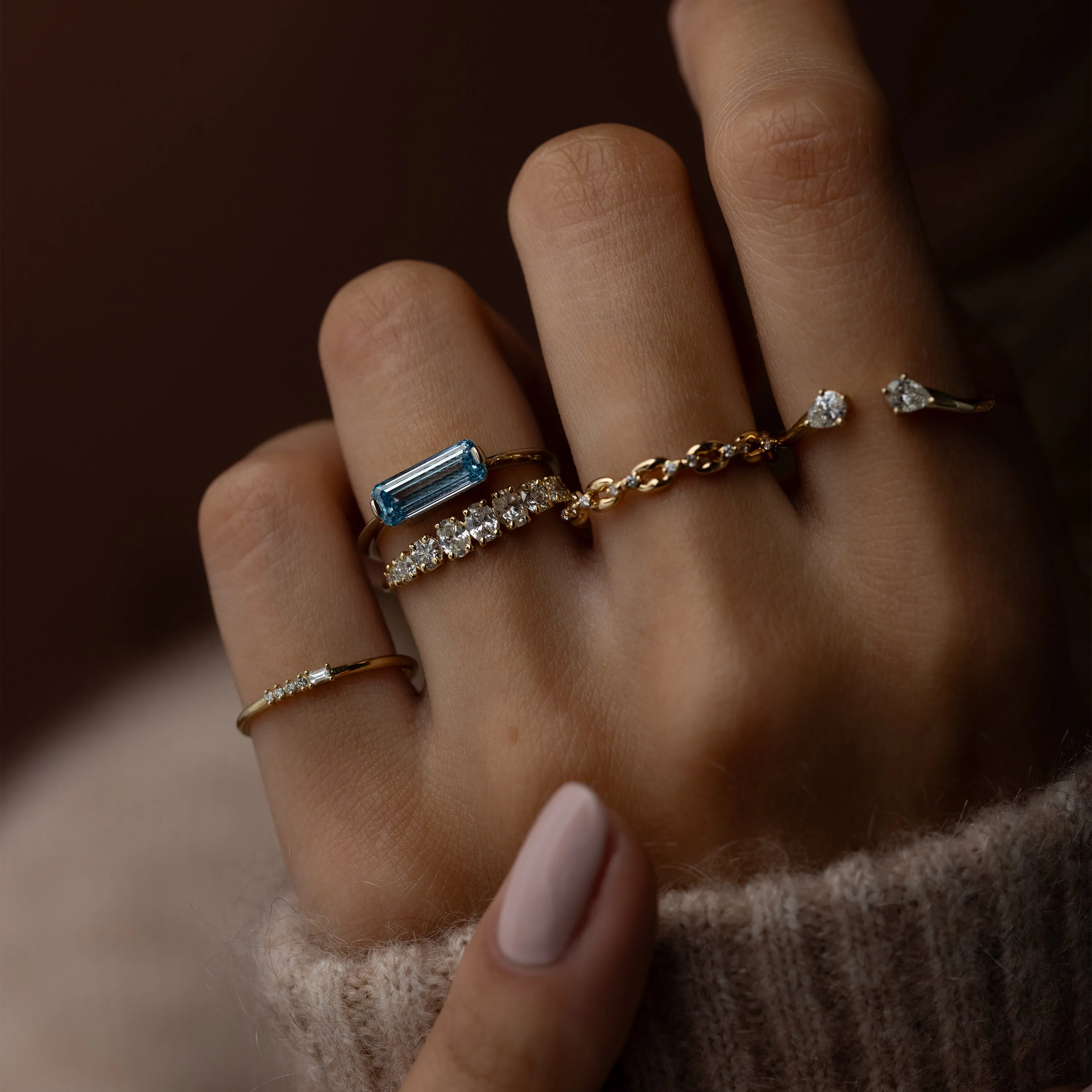 Balladeer Ring, 1.37ct. Lab-Grown Blue Diamond