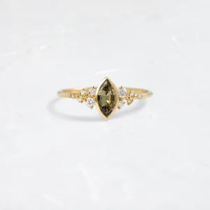 Bezel Snowdrift Ring, 0.5ct. Yellow-Green Sapphire