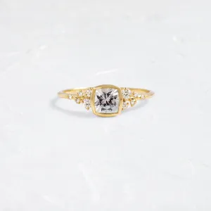 Bezel Snowdrift Ring, 0.96ct. Pale Gray-Pink Montana Sapphire