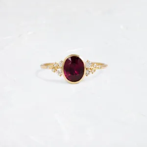Bezel Snowdrift Ring, 1.57ct. Purplish-Red Sri Lanka Ruby
