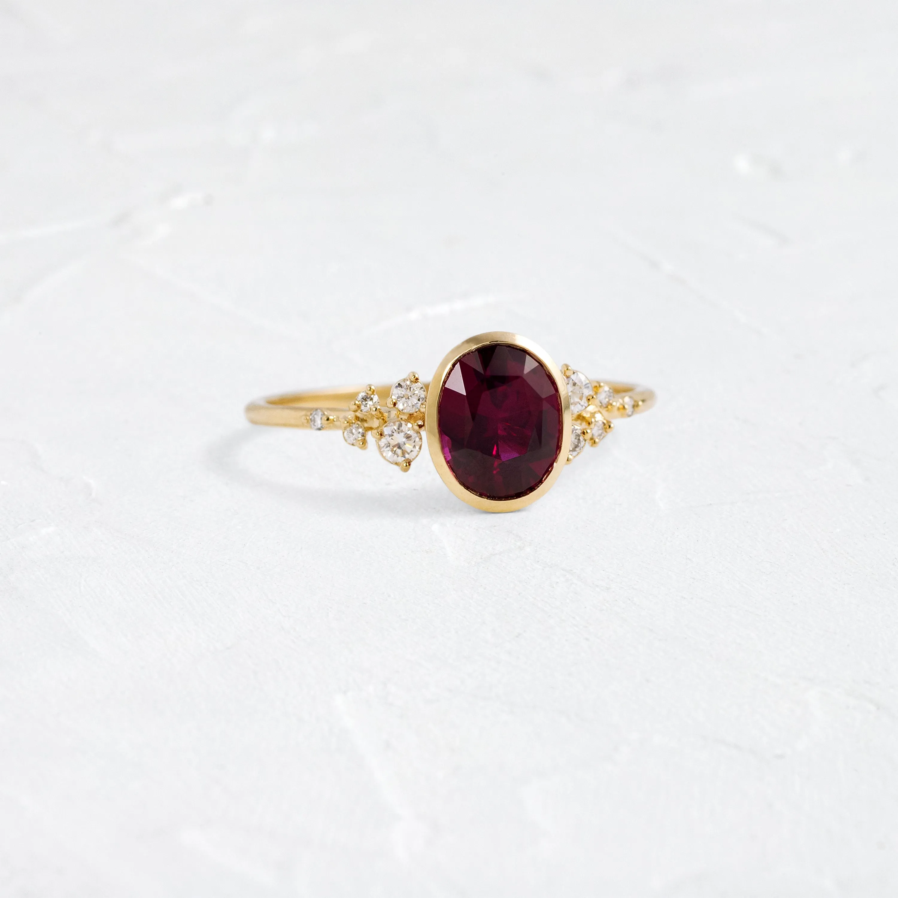 Bezel Snowdrift Ring, 1.57ct. Purplish-Red Sri Lanka Ruby