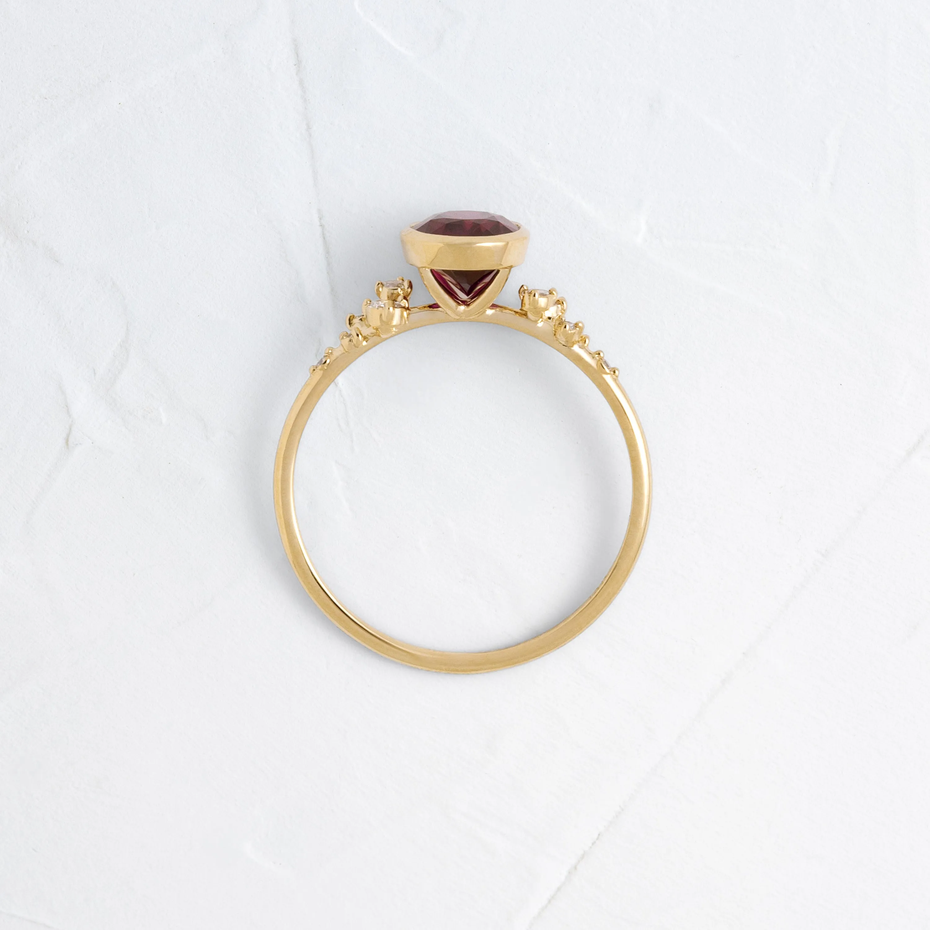 Bezel Snowdrift Ring, 1.57ct. Purplish-Red Sri Lanka Ruby
