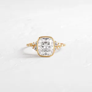 Bezel Snowdrift Ring, Cushion Cut