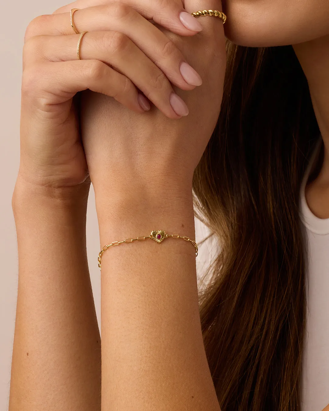 Birthstone Heart Bracelet