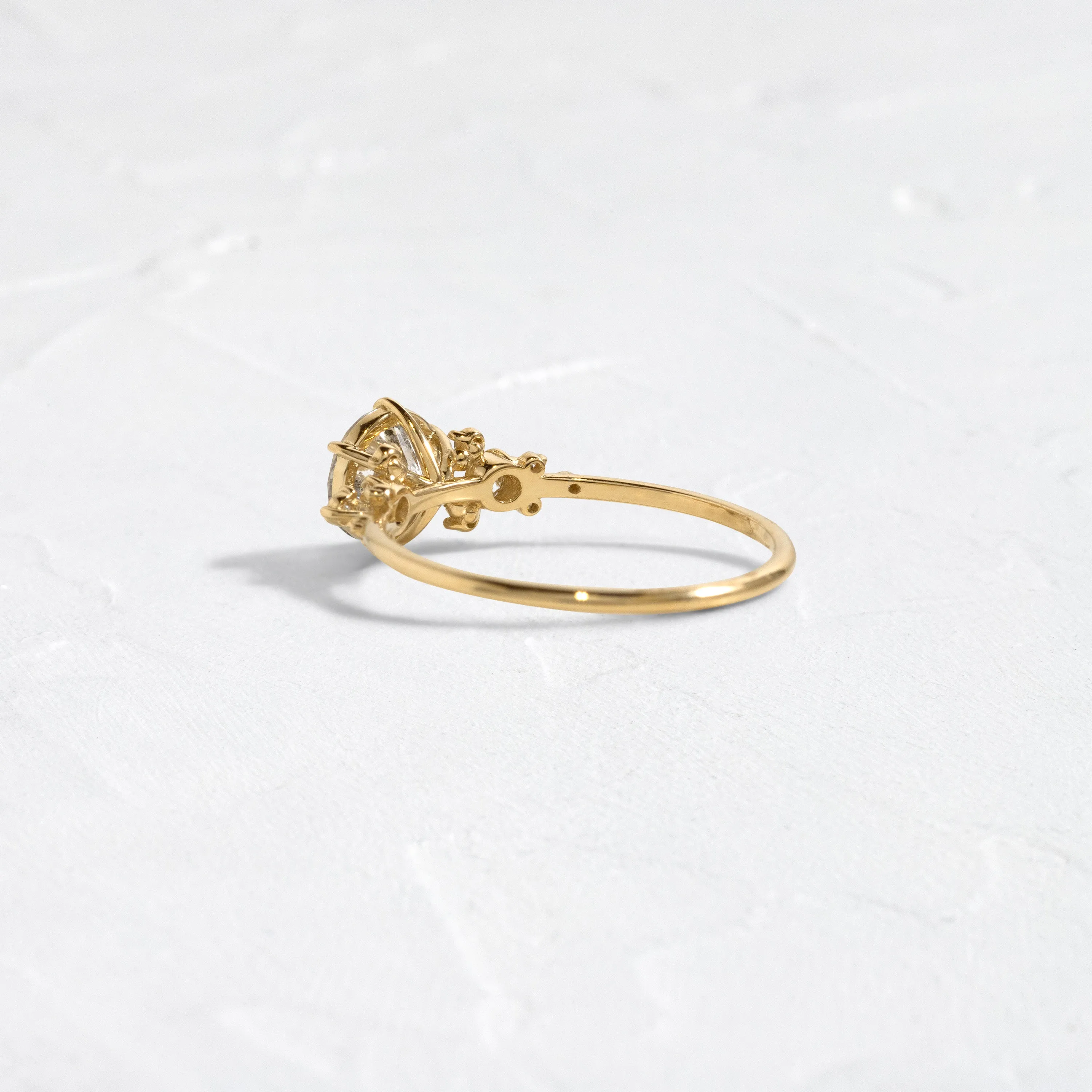 Blossom Ring, 1.01ct. Salt and Pepper Natural Diamond