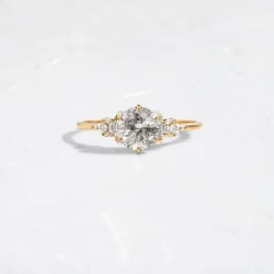 Blossom Ring, 1.01ct. Salt and Pepper Natural Diamond