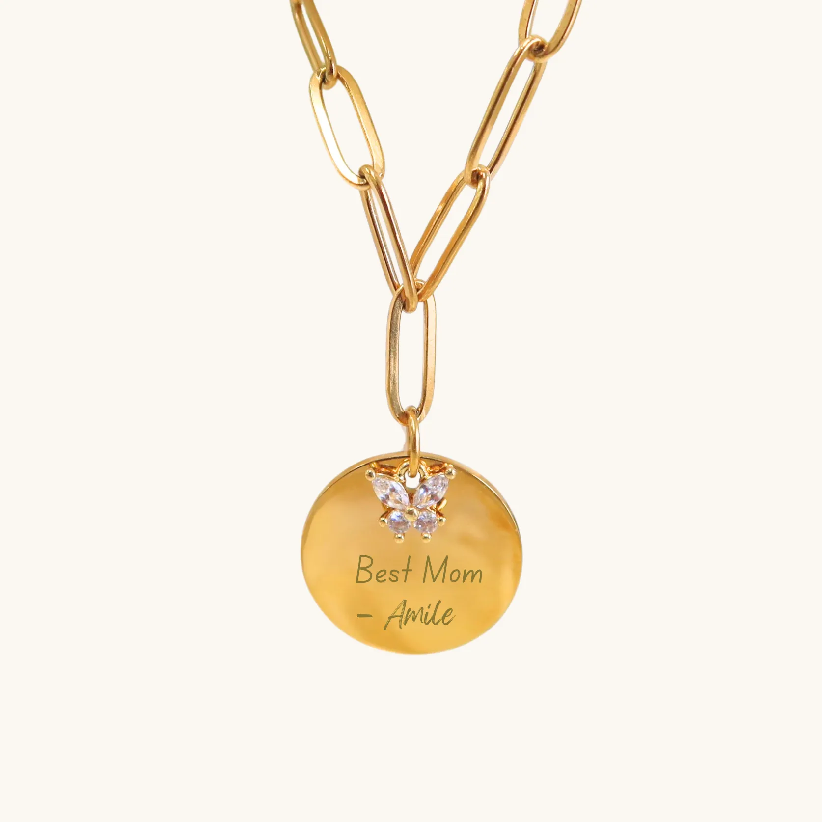 Butterfly Charm Personalized Necklace