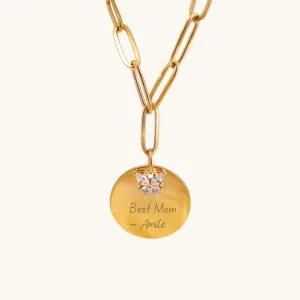 Butterfly Charm Personalized Necklace