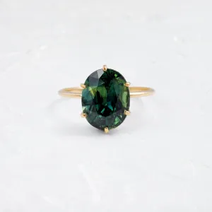 Canopy Ring, 5.05ct. Bluish-Green Australian Sapphire - OOS