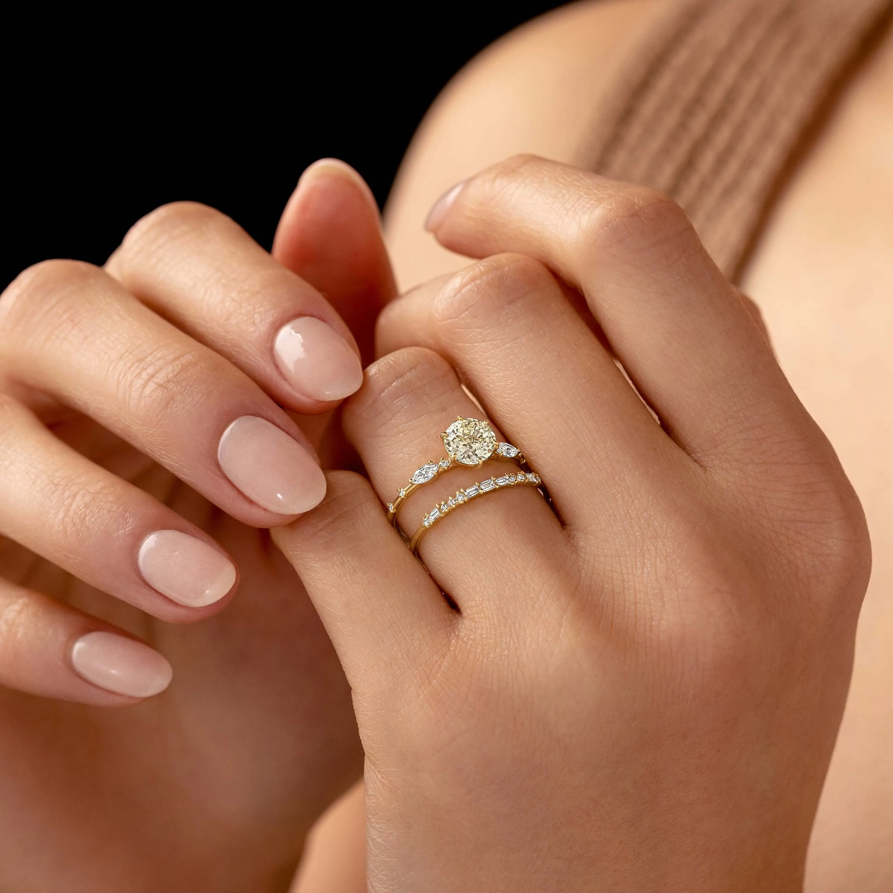 Canvas Ring, 1.17ct. Antique Round Cut Natural Champagne Diamond