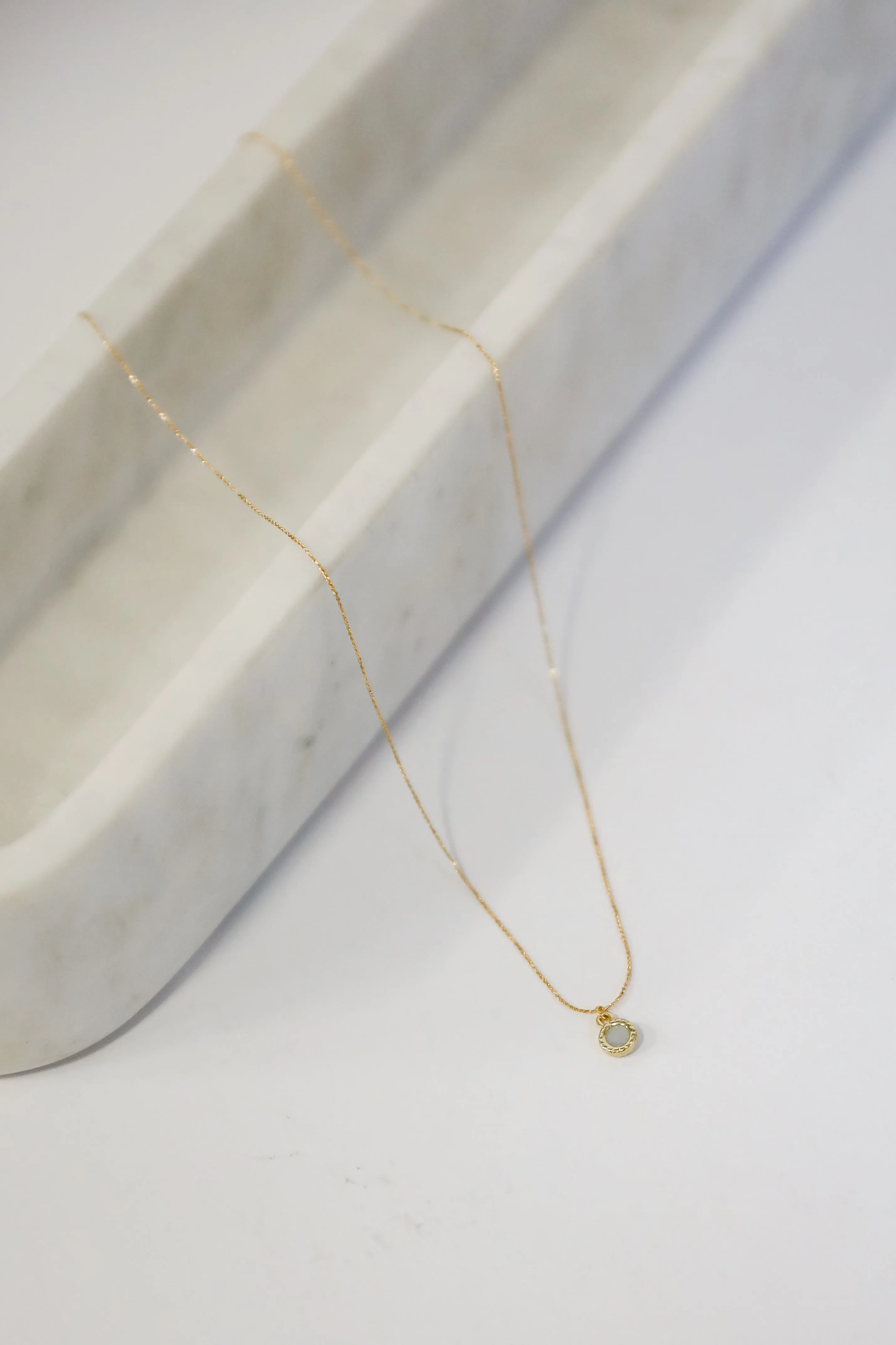 Cassie Gold Circle Charm Necklace