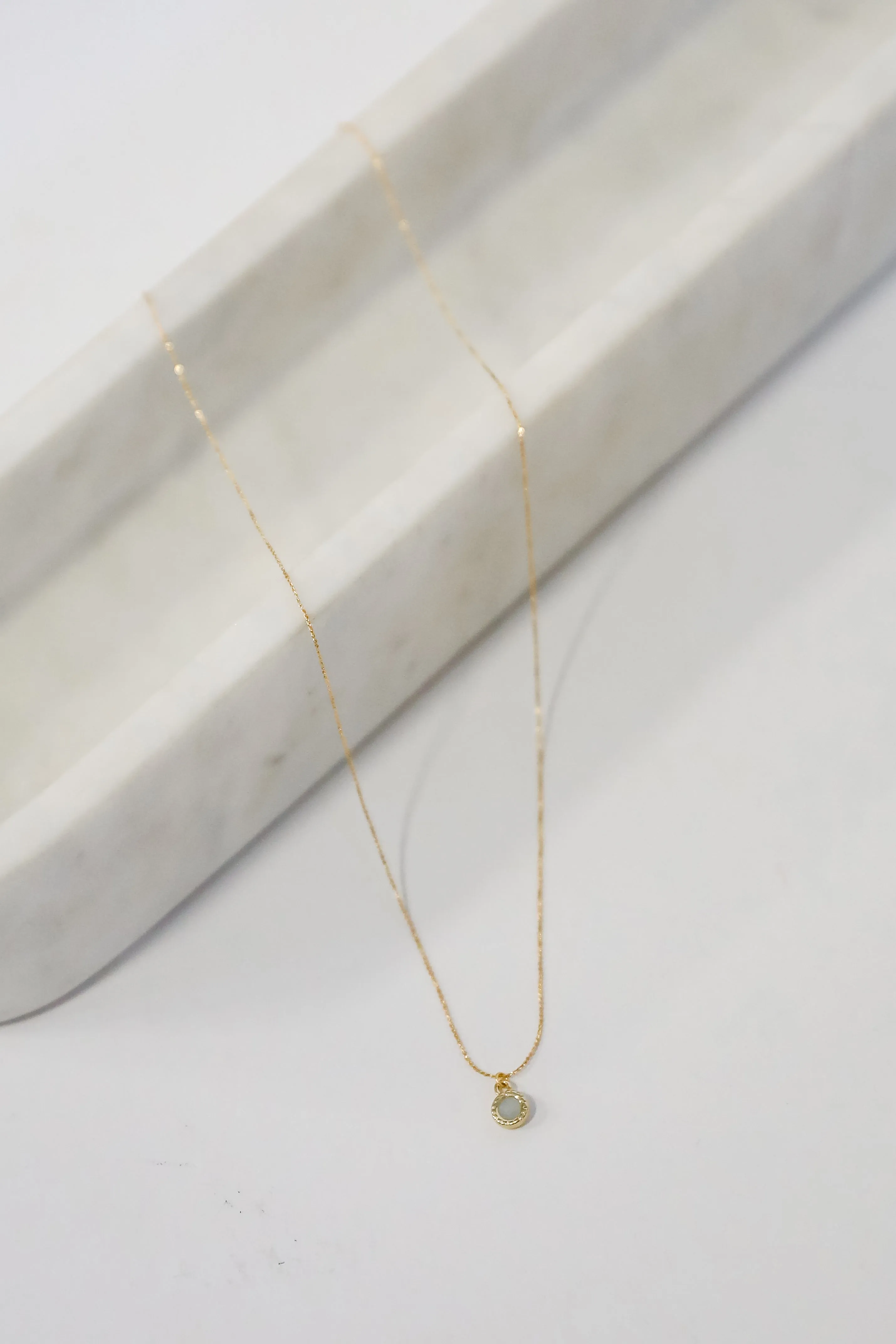 Cassie Gold Circle Charm Necklace