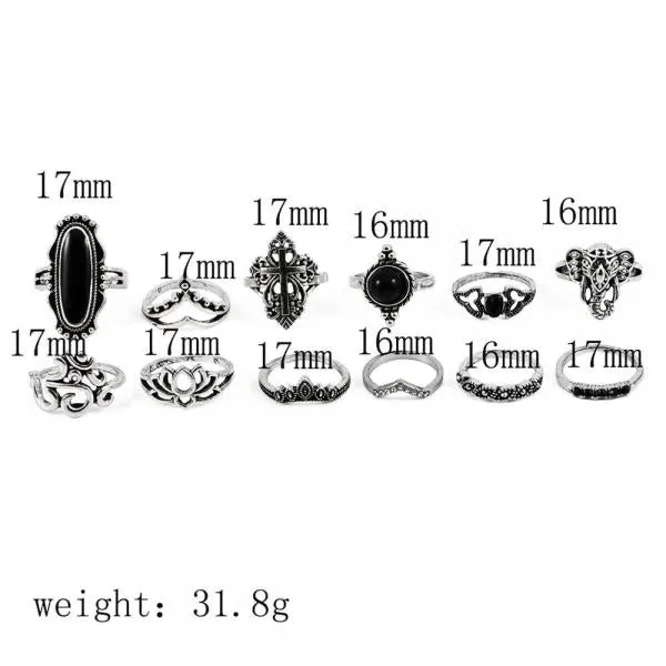 Casual Ring Set 12 Pcs/Set