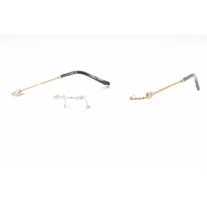 Charriol Men's Eyeglasses - Rimless Shiny Silver/Gold Round Titanium | PC75099 C02