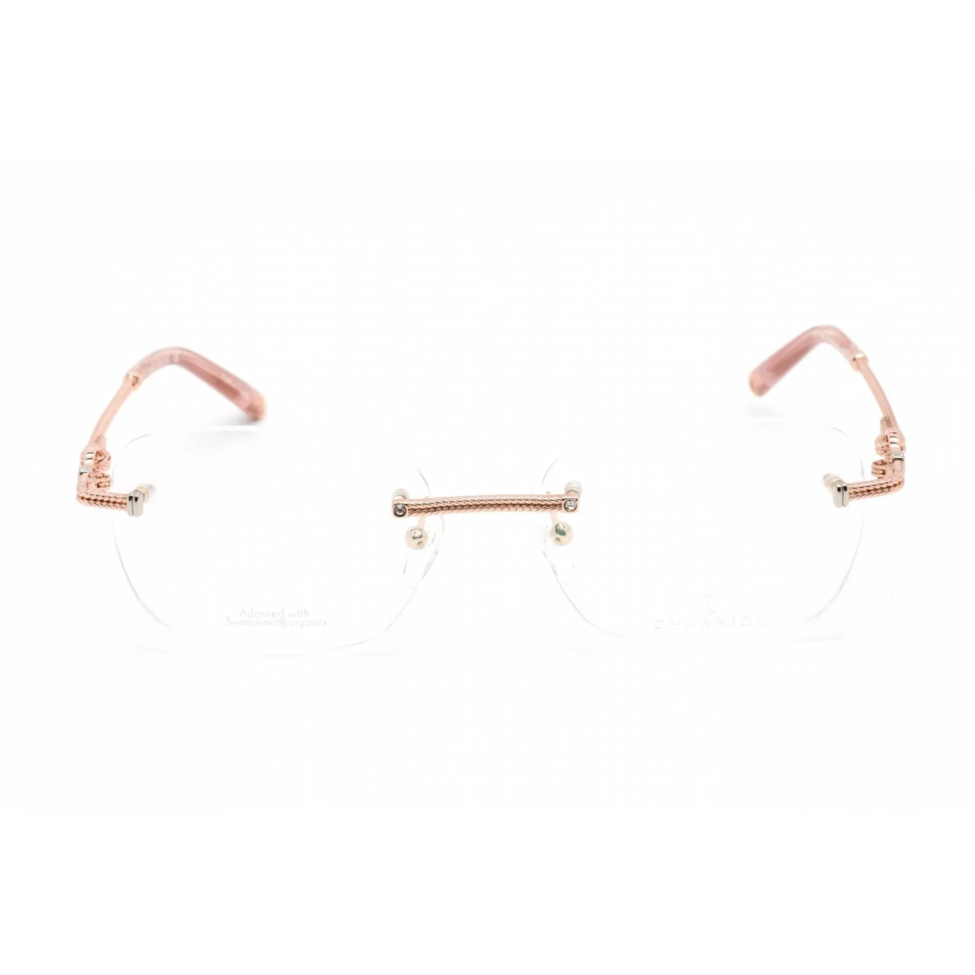 Charriol Men's Eyeglasses - Shiny Pink Gold/Silver Metal Rectangular | PC71046 C03