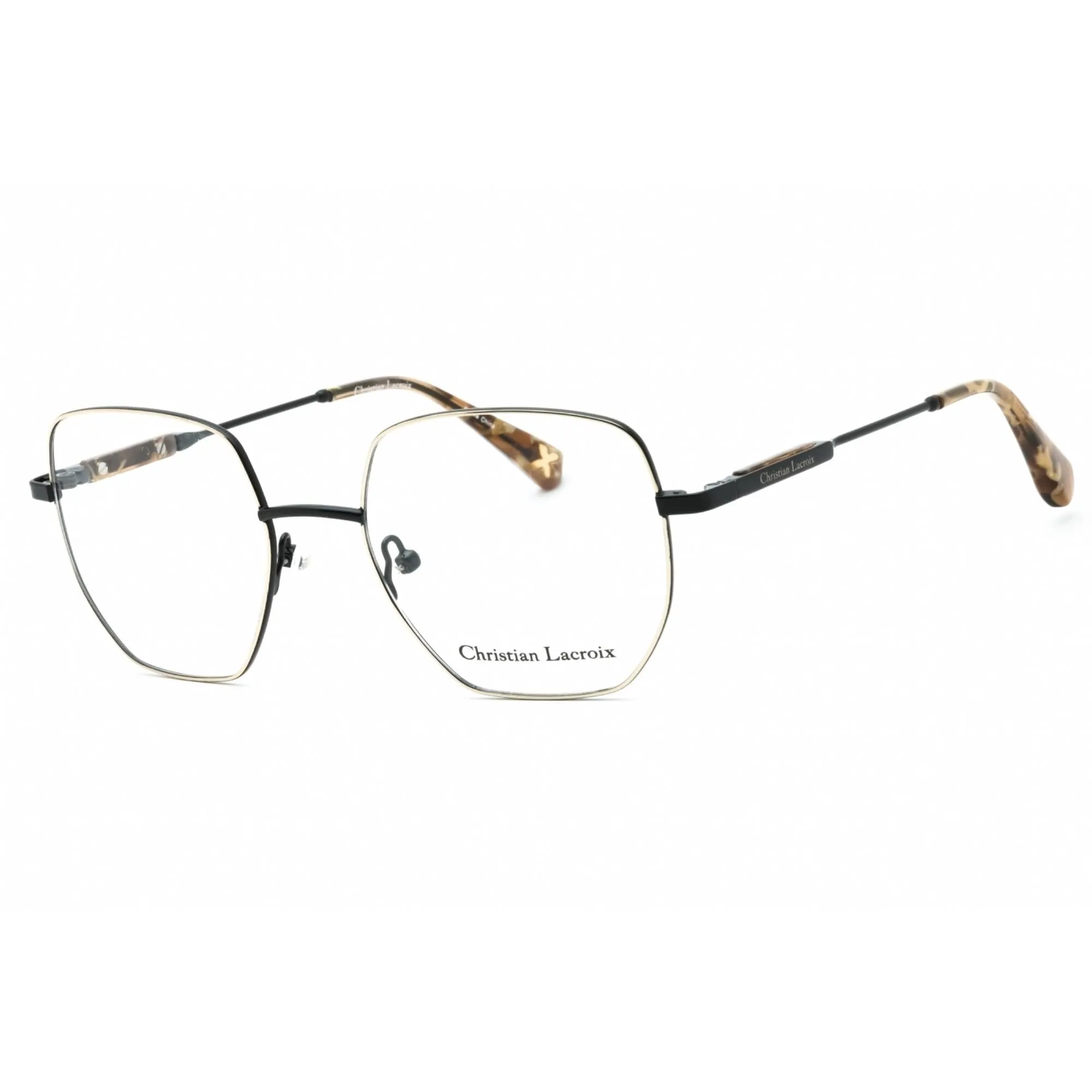 Christian Lacroix Women's Eyeglasses - Gold/Jet Metal Geometric Frame | CL3077 401