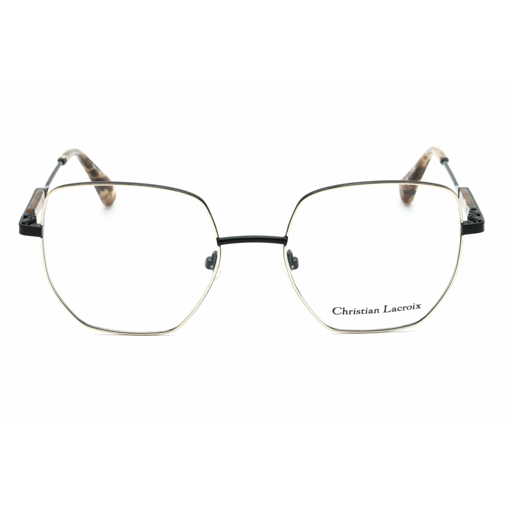 Christian Lacroix Women's Eyeglasses - Gold/Jet Metal Geometric Frame | CL3077 401