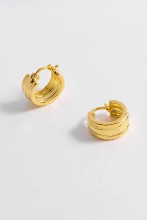 Chunky Gold Textured Hoops