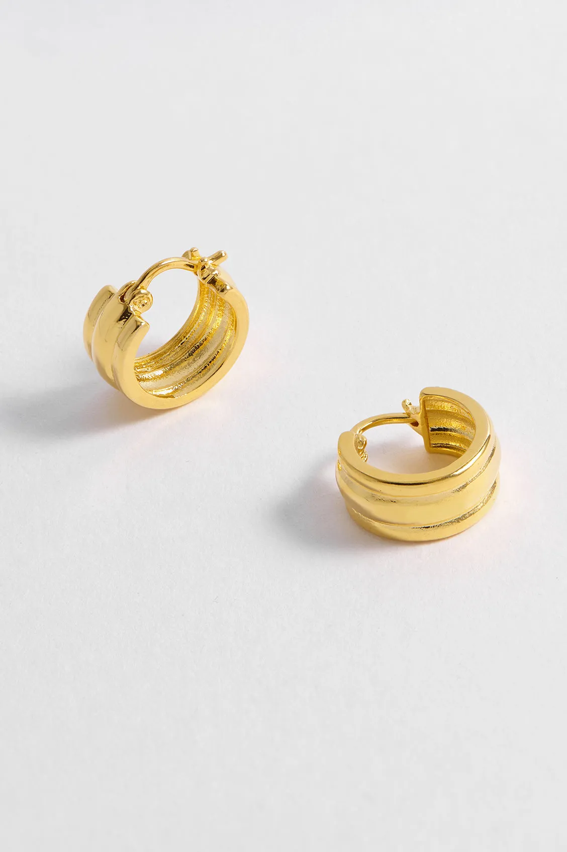 Chunky Gold Textured Hoops