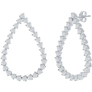 Classic Women's Earrings - Sterling Silver Pear Shaped CZ Post Back Closure | D-7905